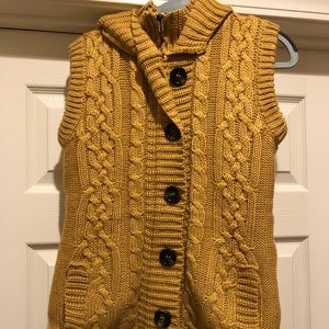 Mustard Color Knitted Sweater Vest
